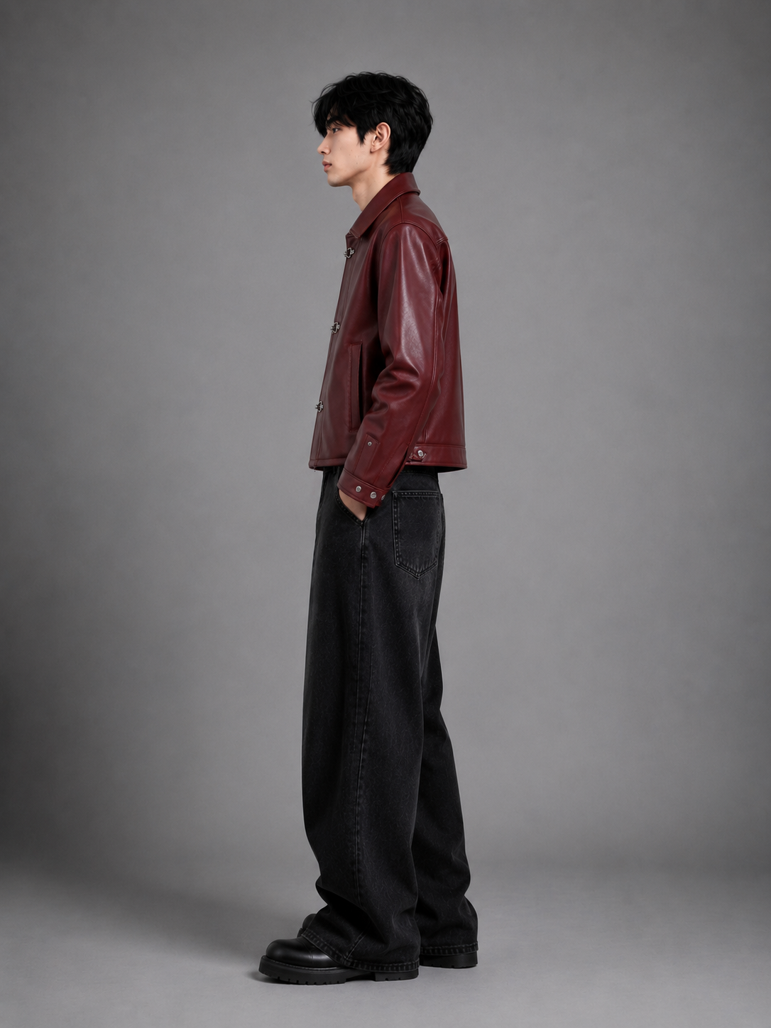 Cipher Clasp Leather Jacket