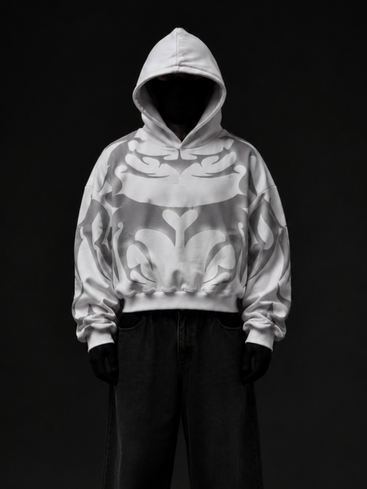 Premium White Depth Hoodie