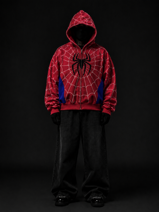 Red Spider Zip Up Hoodie