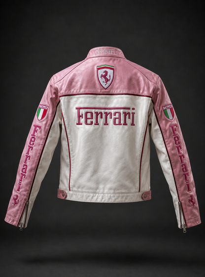 Pink Ferrari Leather Jacket