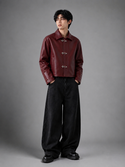 Cipher Clasp Leather Jacket