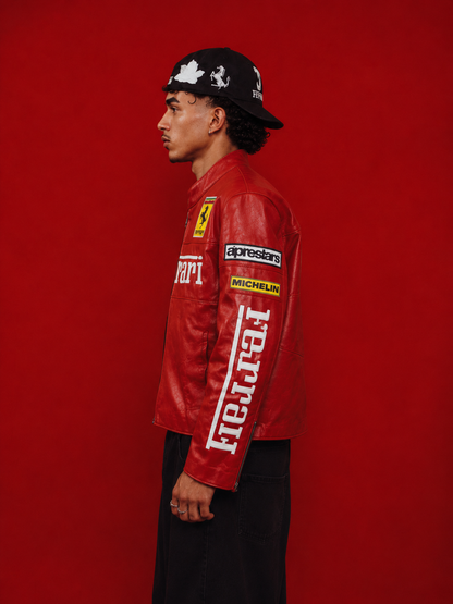 Red Racing Leather Jacket –