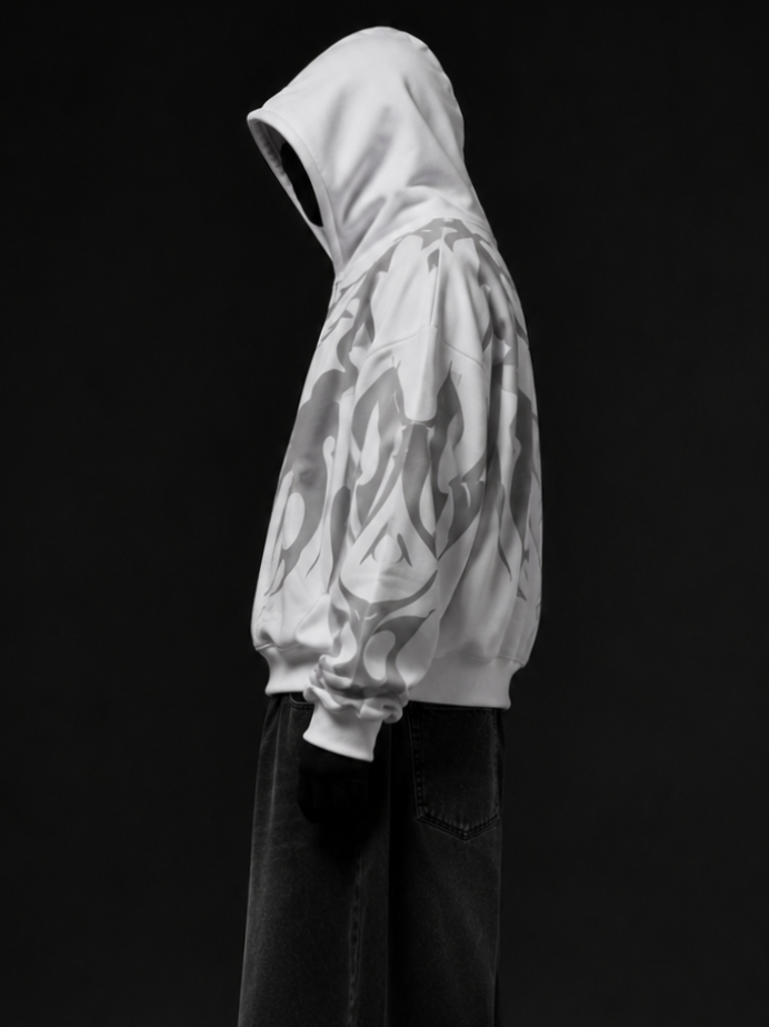 Premium White Depth Hoodie