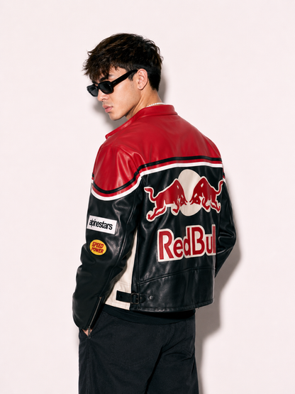 Red Bull Leather Jacket – Premium F1 Racing Style