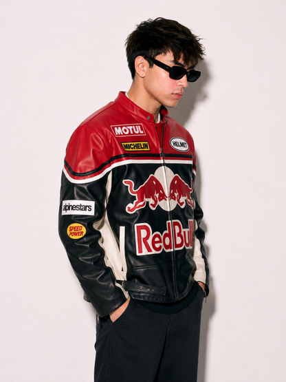 Red Bull Leather Jacket – Premium F1 Racing Style