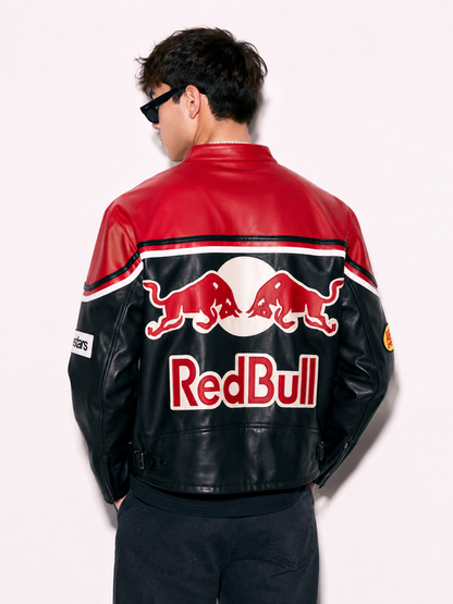 Red Bull Leather Jacket – Premium F1 Racing Style
