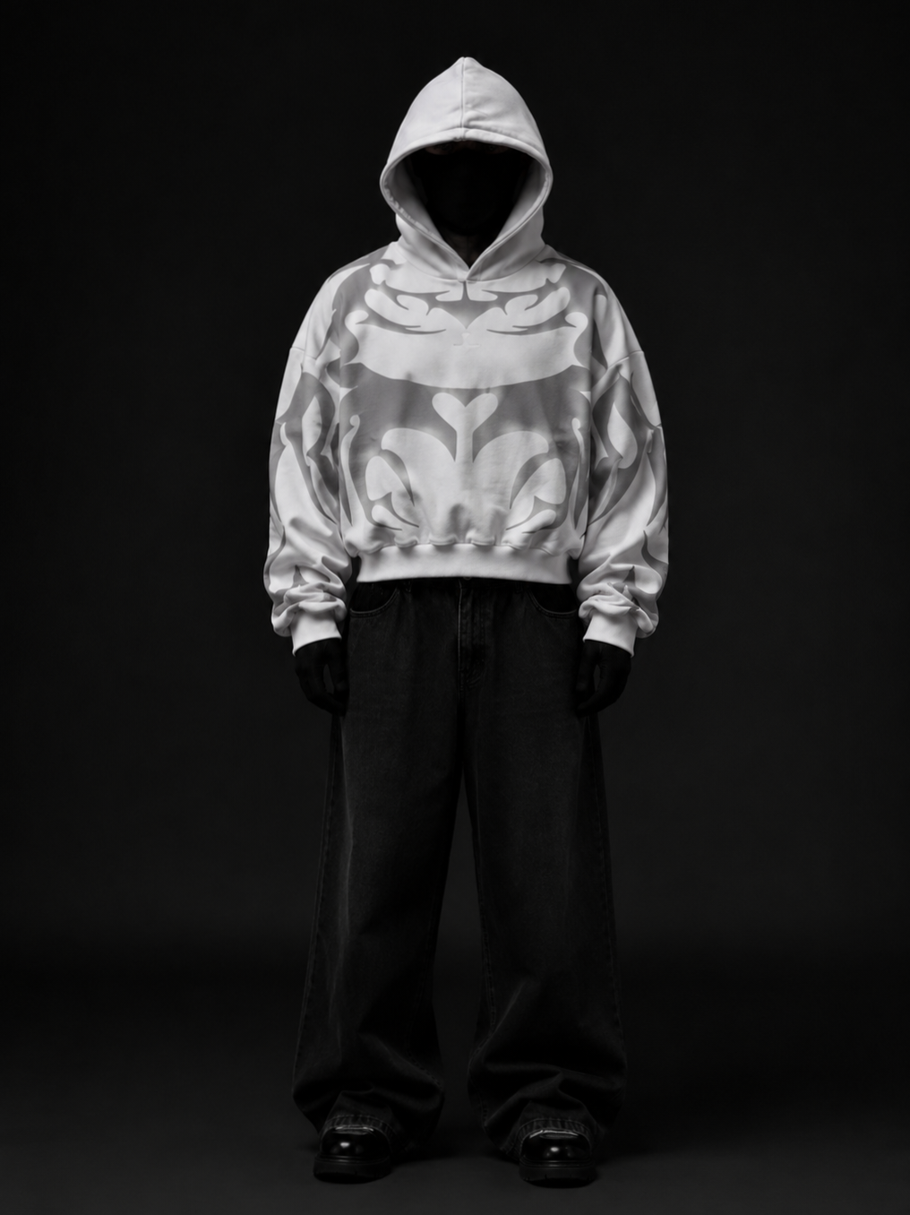 Premium White Depth Hoodie