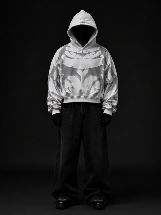 Premium White Depth Hoodie