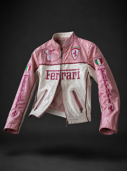Pink Ferrari Leather Jacket
