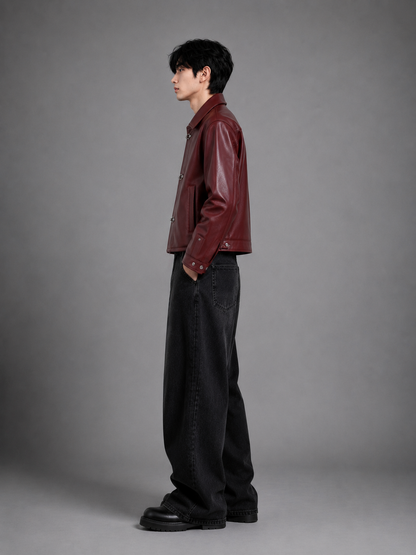 Cipher Clasp Leather Jacket