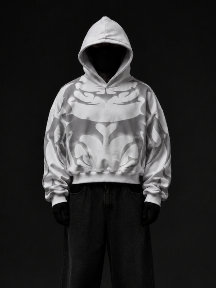 Premium White Depth Hoodie