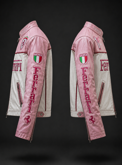 Pink Ferrari Leather Jacket
