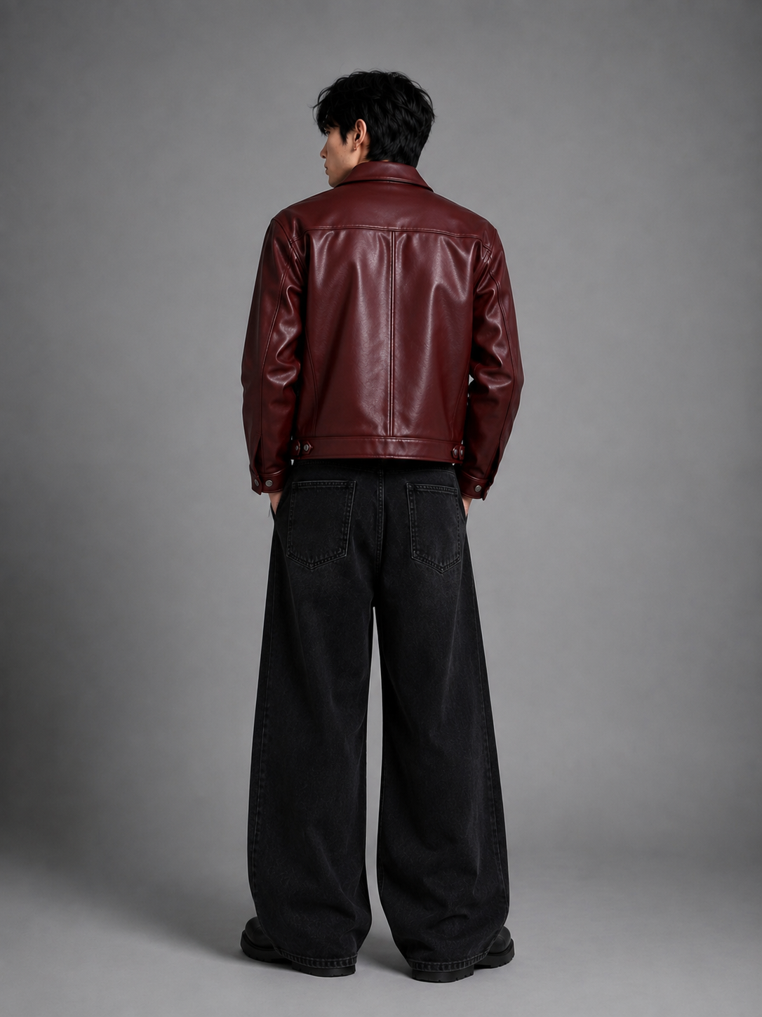 Cipher Clasp Leather Jacket