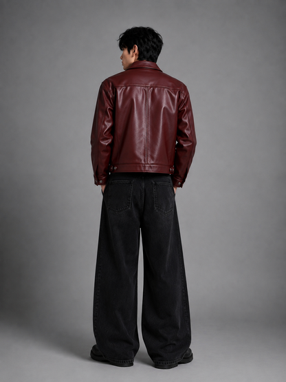 Cipher Clasp Leather Jacket