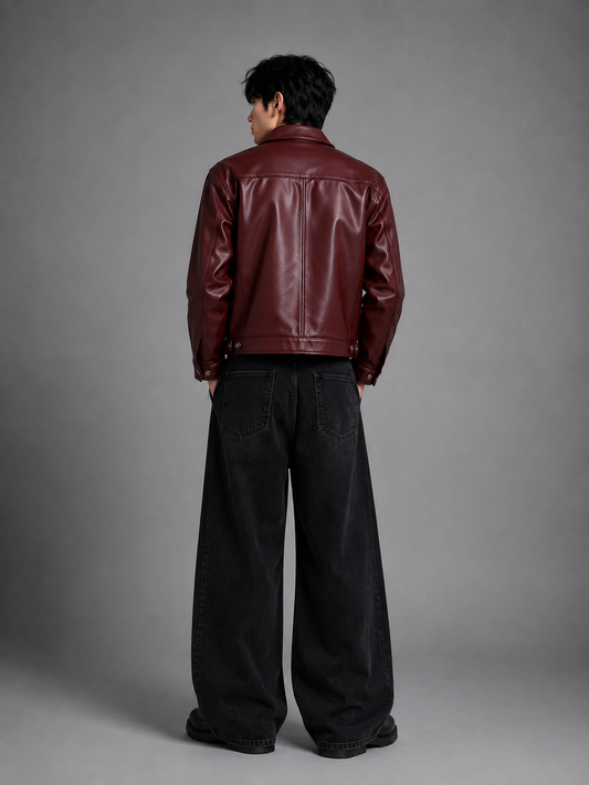 Cipher Clasp Leather Jacket