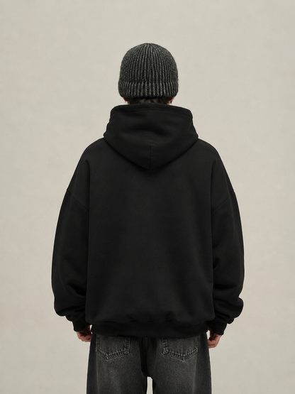 I Love You This Much Black Oversized Hoodie,,